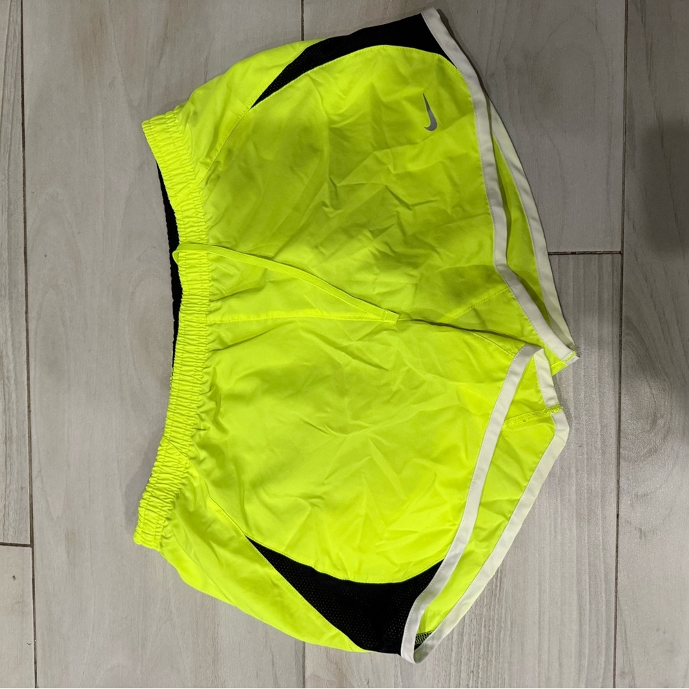 Nike Gray and Neon Green Athletic Shorts